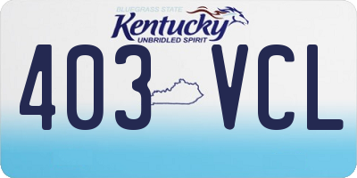 KY license plate 403VCL