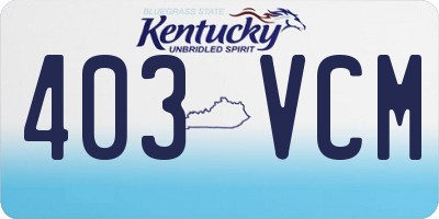 KY license plate 403VCM