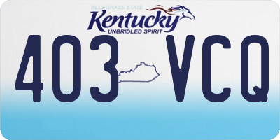 KY license plate 403VCQ