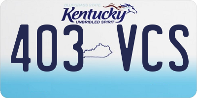 KY license plate 403VCS