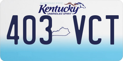 KY license plate 403VCT