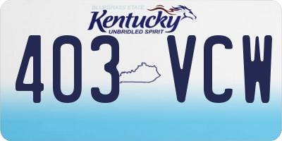 KY license plate 403VCW