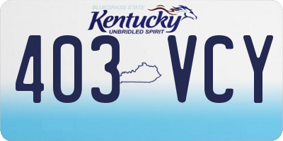 KY license plate 403VCY