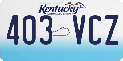 KY license plate 403VCZ