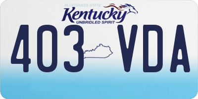 KY license plate 403VDA