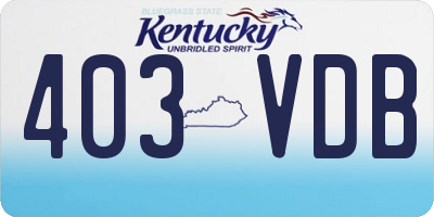 KY license plate 403VDB