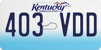 KY license plate 403VDD