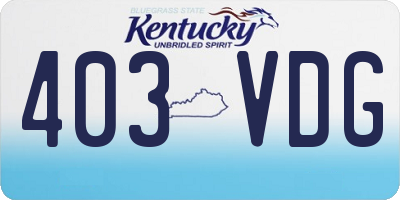 KY license plate 403VDG