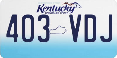KY license plate 403VDJ