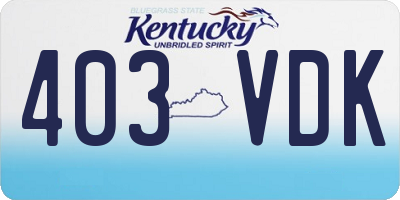 KY license plate 403VDK