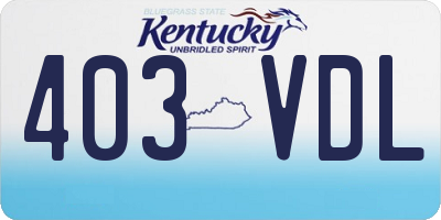KY license plate 403VDL