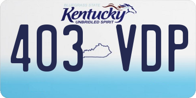 KY license plate 403VDP