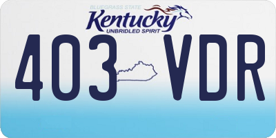 KY license plate 403VDR