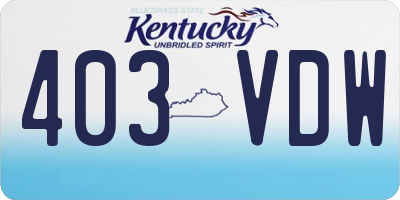 KY license plate 403VDW