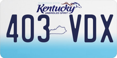 KY license plate 403VDX