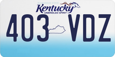 KY license plate 403VDZ