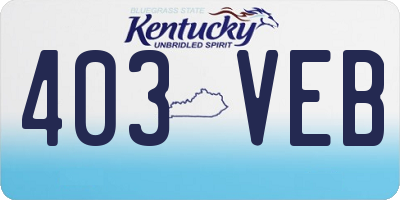 KY license plate 403VEB