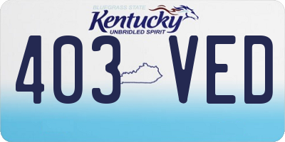 KY license plate 403VED