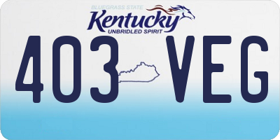 KY license plate 403VEG