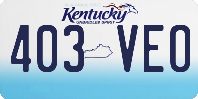 KY license plate 403VEO