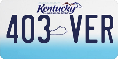 KY license plate 403VER