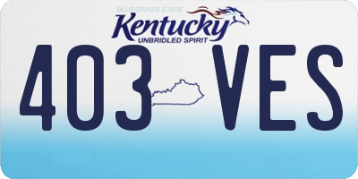 KY license plate 403VES