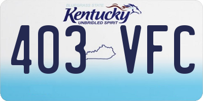 KY license plate 403VFC