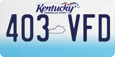 KY license plate 403VFD
