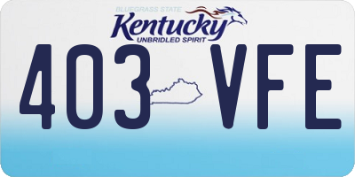KY license plate 403VFE