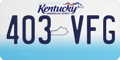 KY license plate 403VFG