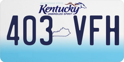 KY license plate 403VFH