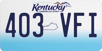 KY license plate 403VFI