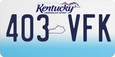 KY license plate 403VFK