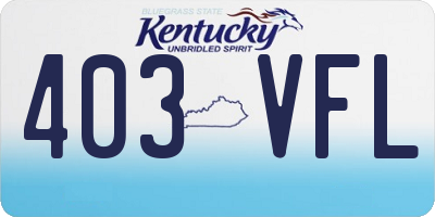 KY license plate 403VFL
