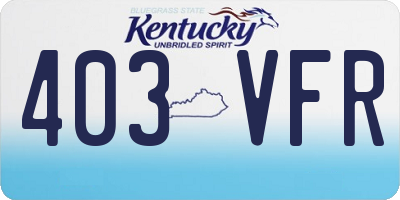 KY license plate 403VFR