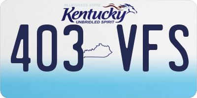 KY license plate 403VFS