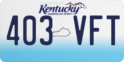 KY license plate 403VFT
