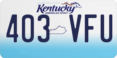 KY license plate 403VFU