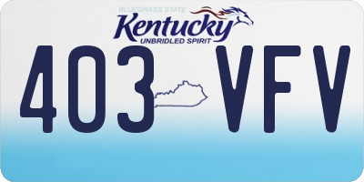 KY license plate 403VFV
