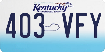 KY license plate 403VFY
