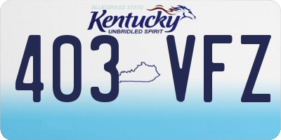 KY license plate 403VFZ