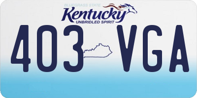 KY license plate 403VGA