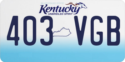 KY license plate 403VGB