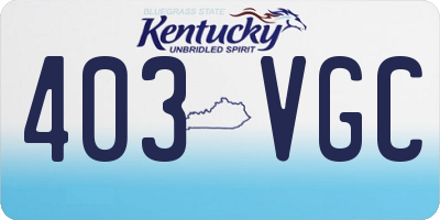 KY license plate 403VGC