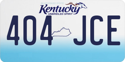 KY license plate 404JCE