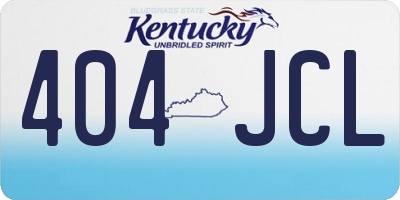 KY license plate 404JCL