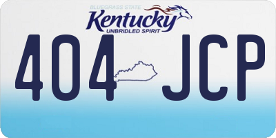 KY license plate 404JCP