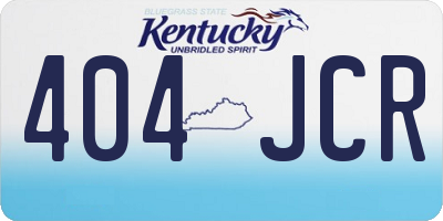 KY license plate 404JCR