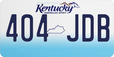 KY license plate 404JDB
