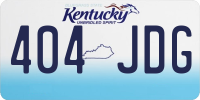 KY license plate 404JDG